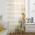 thumbnail image 5 of Spring Flowers Sheer Curtains 108" Extra Long, Country Botanical Budding Floral Pot Stripes Light Filering Curtains, Privacy Drapes Simi Floor to Veiling Curtain for Living Room Window Treatment, 5 of 9