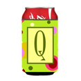 thumbnail image 1 of Letter Q Initial Monogram - Green Can or Bottle  Hugger, 1 of 1