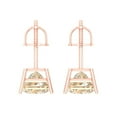 thumbnail image 4 of Clara Pucci 3Ct Natural Morganite Princess Cut VVS1 Screw Back Stud 18k Solid hypoallergenic Gold Designer Earrings For February, 4 of 7