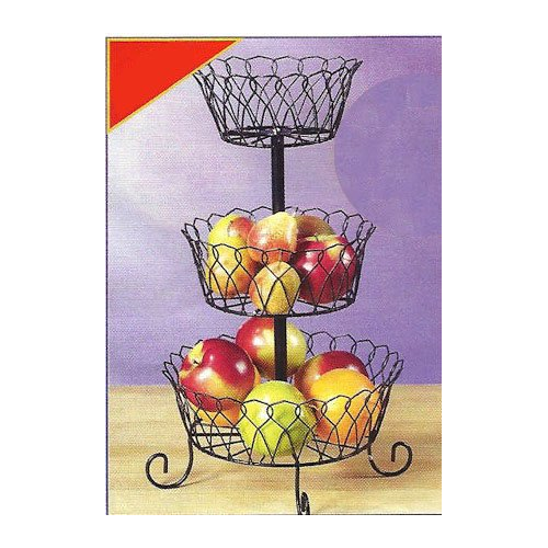 Carol Wright Gifts 3-Tier Wire Basket,Black,One Size Fits All