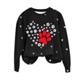 thumbnail image 4 of Womens Cat Paw Heart Sweatshirts for Valentine's Day Oversized Crewneck Raglan Shirt Pullover Tops, 4 of 4