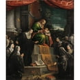 thumbnail image 2 of Leandro Bassano 20x23 Black Ornate Framed Double Matted Museum Art Print Titled: St Anne and the Infant St Mary, 2 of 5