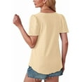 thumbnail image 4 of DondPO Womens Tees Women's Round Neck Puffed Sleeve Hole Hollow Short Sleeve Casual T Shirt Top Plus Size Tops Cotton Tshirts for Women, 4 of 5