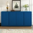 thumbnail image 2 of Lunale 63.1" Four-Door Sideboard Cabinet with Ash Veneer, Storage Buffet Cabinets for Entryway, Living Room, Blue, 2 of 6