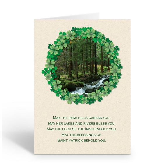 Irish Blessing St. Patrick's Day Card - 12 Cards with Envelopes - St. Patrick's