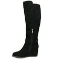 Brinley Co. Womens Comfort Extra Wide Calf Microsuede Wedge Boot