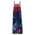 thumbnail image 6 of Iaqnaocc 4th Of July Women's Jumpsuits Loose Fit American Flag Stars Sleeveless Wide Leg Summer Adjustable Strap Red White and Blue Jumpsuits Overalls Dark Blue 2XL, 6 of 6