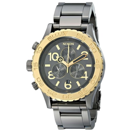 Nixon Men's A0371228 42-20 Chrono Lefty Gunmetal Dial Gunmetal IP Steel Bracelet Dive Watch