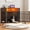Black, variant on Uforic 52 Inch Gray Corner Dog Crate Furniture, Indoor Heavy Duty Kennel with LED Light, Power Outlets & 360° Bowl