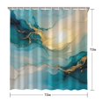 thumbnail image 5 of Blue Gold Marble Pattern Shower Curtain 72"x72" ,Bathroom Decorative Shower Curtains Set with 12 Hooks,Modern Waterproof Washable Shower Curtain, 5 of 6