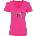 thumbnail image 3 of Inktastic Well Bless Your Heart with Floral Print Women's V-Neck T-Shirt, 3 of 5