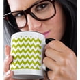 thumbnail image 2 of 3dRose, Apple Green and White Wide Chevron Stripes Pattern, 11oz Two-Tone Black Mug, 2 of 7