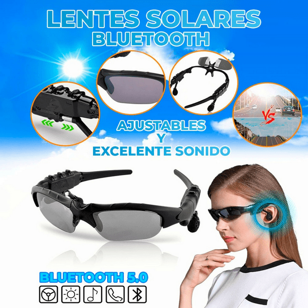 Lentes de sol Con auriculares Bluetooth JustClick MX color Negro | Bodega  Aurrera en línea