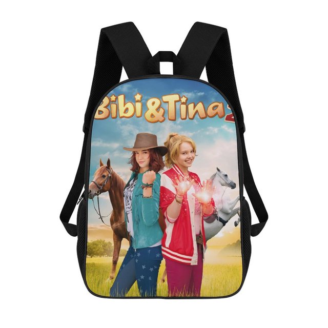 Bibi y Tina-theme Backpack, Campus style schoolbag Bookbag with Adjustable Shoulder Straps And Large Zip Compartment, Unisex Travel Bags.