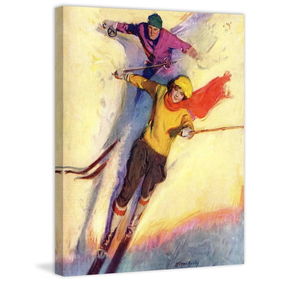 Marmont Hill Downhill Skiing by McClelland Barclay Painting Print on Canvas