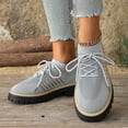 thumbnail image 3 of Rokment Womens Mesh Slip on Socks Oxfords Breathable Fashionable Platform Chunky Lug Sole Mid Heel High Top Fashion Sneakers Walking Dress Shoes A Size 6, 3 of 9
