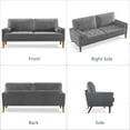 thumbnail image 7 of Velvet Spring Couch, 68" Comfy Loveseat Sofa Gray, Mid Century Modern Tufted Love Seat, Small Couch with Solid Wood Frame, 3 Seater Sofa for Living Room, Bedroom, Apartment, Small Spaces, 7 of 7