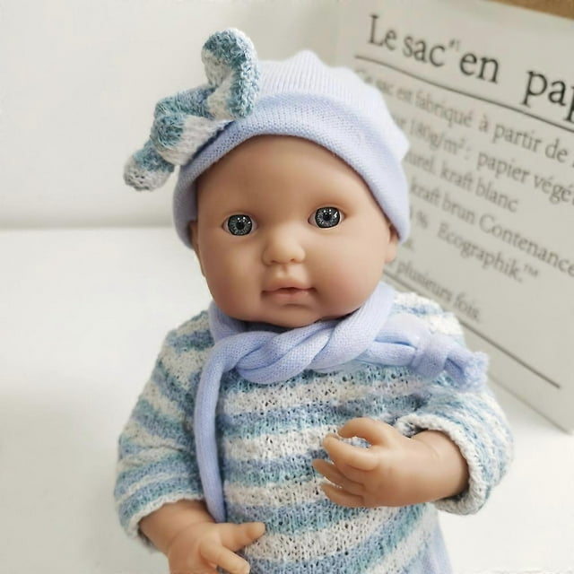 Real Baby Dolls 16 Inch Realistic Soft Baby Dolls Silicone Full Body with Bowl Pacifier Accessories Gift Set for Toddler Baby 18 Month +