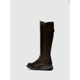 thumbnail image 4 of Fly London Womens Brown MOL 2 Leather Wedge Heel Knee High Zip Up Boots, 4 of 5