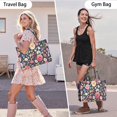 thumbnail image 6 of Large Capacity Tote Bag,Pioneer Flower Floral Print Pattern Handbag Fashion Luxury Tote Bag,15.7"x13"x 5.1" Inches,Laptop Compatible, 6 of 6