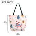 thumbnail image 5 of FORMRS Womens Canvas Tote Bag with Zipper Inner Pocket Shoulder Handbag, Blue Christmas Santa, 5 of 7