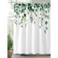 thumbnail image 3 of Eucalyptus&nbsp;Leaves Waterproof Fabric Shower Curtain, Spring Botanical Leaf Branch Vines Shower Curtain for Bathroom Curtains Bathtubs Hotel Washable Shower Curtains with 12 Hooks Stall 54x78in, 3 of 6