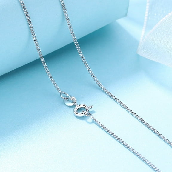14K White Gold Plated Cuban Chain Necklace