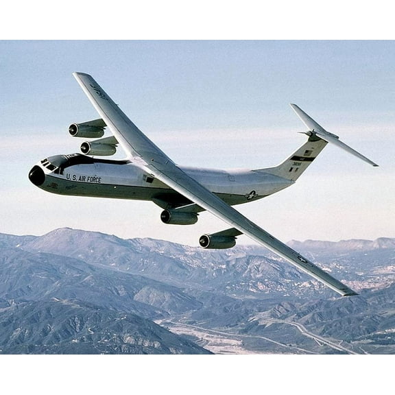 C-141 Starlifter in Flight US Air Force - 12x18 Inch Laminated Aviation Poster - Stunning Detail and Bold Colors