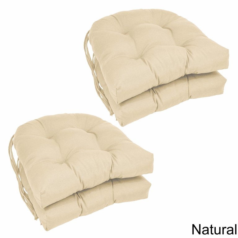 Blazing Needles Twill U-Shaped Indoor Chair Cushion - Set of 2