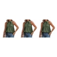 thumbnail image 2 of Minnieouse Blusa sin mangas Estética Chifón Cómodo Bowknot Camisa Boda Aniversario Club Top Viajes Ropa de verano Verde M Verde M 3piezas Minnieouse CBP250968, 2 of 6