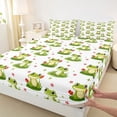 thumbnail image 4 of Erosebridal Wild Frog Full Size Sheets,Red Cartoon Daisy Blossom Bed Sheets For Girl Boys 4-Piece, 4 of 6
