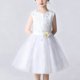 thumbnail image 5 of Vestido de cuello redondo sin mangas para niñas, falda de gasa de poliéster para actuación de princesas y danza de flores., 5 of 7