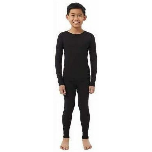 32 Degrees Kid's Heat Base Layer Long Sleeve & Legging Set Black M