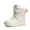White, variant on MEZZALL Child Winter Solid Color Snow Boots Girls Boys Non- Warm Padded Thickened Boots Comfort Toddler Shoes, Yellow, 9.5-10 Years