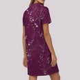 thumbnail image 4 of UoCefik Dresses For Women Short Beach Floral Short Sleeve a Line Dress Plus Size V Neck Casual Summer Sundress Holiday Boho Flowy Dresses Dark Purple XXL, 4 of 4