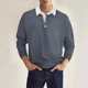 thumbnail image 1 of Blusa y camisa de manga larga con cuello vuelto para hombre, blusa de color liso con botones y solapa, blusa de poliéster para hombre, 1 of 3