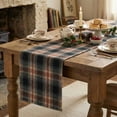 thumbnail image 5 of Sm:)e Black Rust Farmhouse Plaid Retro Fall Table Runner 13x72 Inch, Autumn Rustic Holiday Check Kitchen Dining Table Decor, 5 of 7