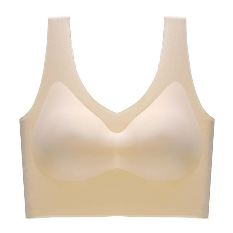 Strapless Push up Bras for Women Beautiful Seamless Big Show Small Thin  Strapless Push up Bra Beige M 