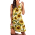 thumbnail image 2 of LOVZFMLL Robes Femmes Décontractées Amples Été Robe Débardeur à Imprimé Floral Ajourée Robe de Plage Sans Manches Robes, 2 of 5