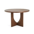 thumbnail image 5 of Christopher Knight Home Farmhouse 48" Round Dining Table, Solid Wood U-Base, Walnut, 5 of 11