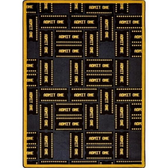 Any Day Matinee Admit One Rectangle Theater Area Rugs  01 Black - 7 ft. 8 in. x 10 ft. 9 in.