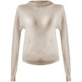 thumbnail image 4 of Thin Sweaters for Women Lightweight Knitted Sweater Sheer Tops Blouse Color: Khaki Size: L, 4 of 6