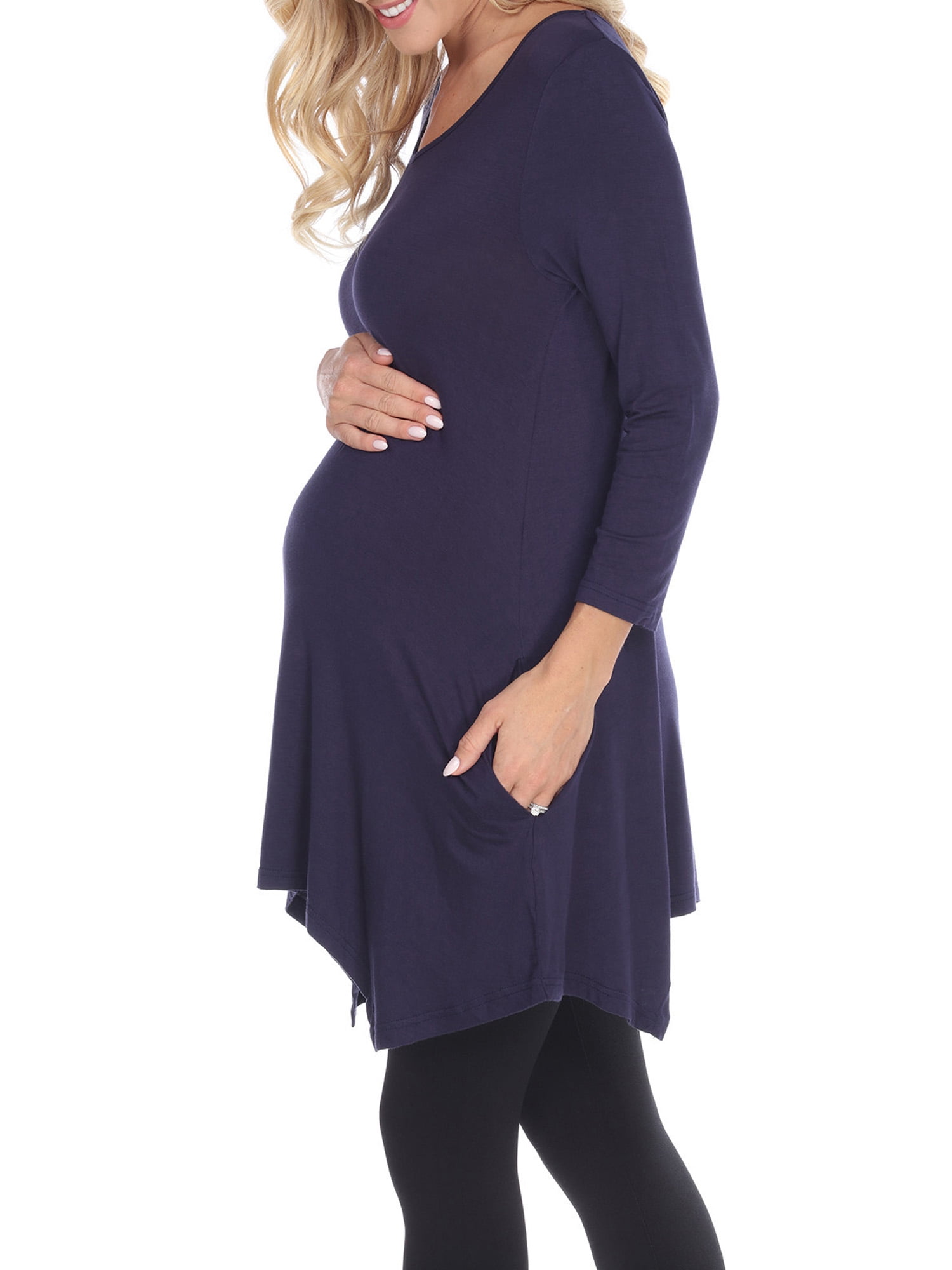 White Mark Women's Maternity Kayla Tunic Top