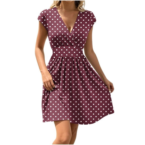 Tnhcen Women's Summer Deep V Neck Floral Print Waist Cinching Bodycon Mini Dress with Short Sleeve, 95% Polyester 5% Spandex Casual Dress Sizes S-2XL for Women