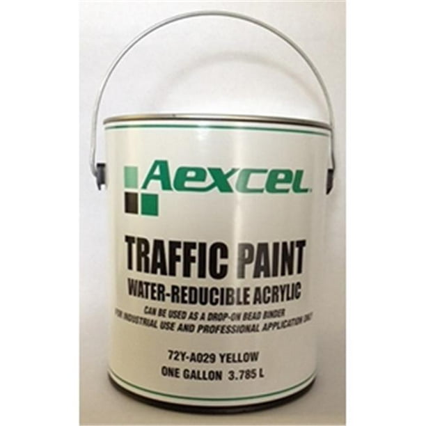 Aexcel 856916003044 72YA029 1 gal WB Traffic Paint Regular Dry, Yellow