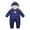 Navy Blue, variant on Gyratedream Newborn Baby Girl Boy Warm Fleece Hooded Puffer Snowsuit Winter Onesie Outwear