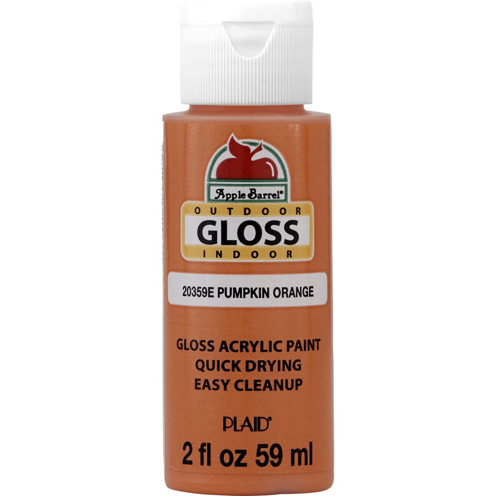 Apple Barrel 20359E Acrylic Craft Paint, Gloss Finish, Pumpkin Orange