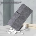 thumbnail image 7 of Wallet Phone Case Cover Compatible with iPhone 14 Plus, Vintage for Men Business Embossed PU Leather Flip Protective Case with Wrist Strap Kickstand for Apple iPhone 14 Plus 6.7 inch,Gray, 7 of 7