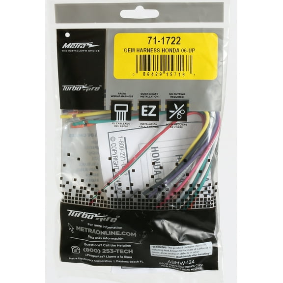 Metra Turbowire OEM Wire Harness for Honda Civic Fit CRV 2006-2011 71-1722