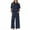 Blue, variant on Yeaiivve Womens Lounge Sweatsuit Sets Oversized Short Sleeve Tops and Drawstring Long Pants 2 Piece Matching Set Army Green M